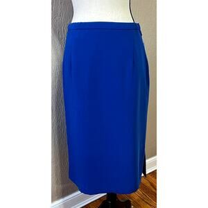 Pendleton Pencil Straight Midi Skirt Blue Lined Corpcore Office Siren Size 6 New